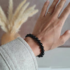 Bracelet "Force Mentale" en Agate Noire