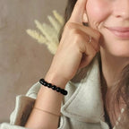 Bracelet "Force Mentale" en Agate Noire