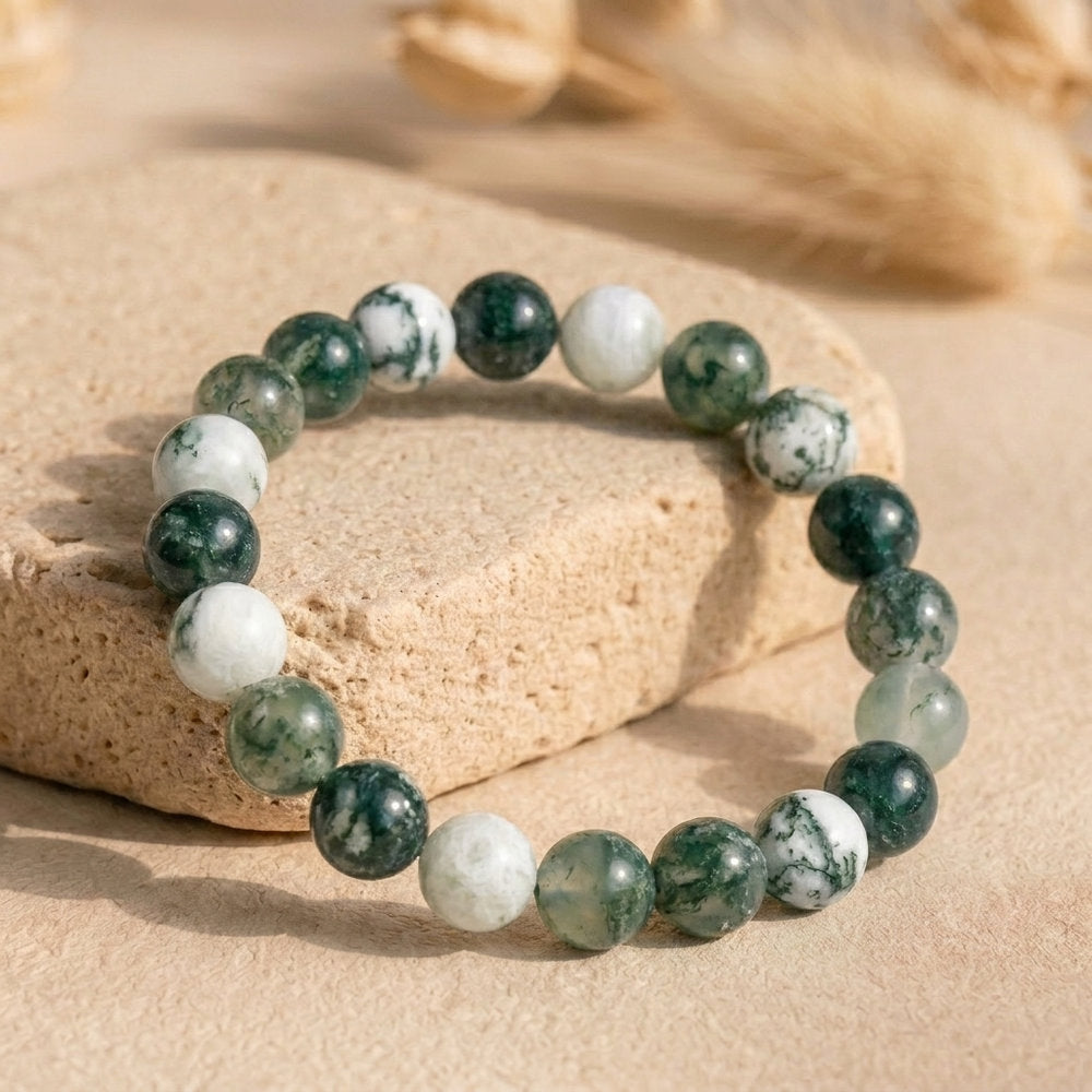 Bracelet "Vibration" en Agate Arbre
