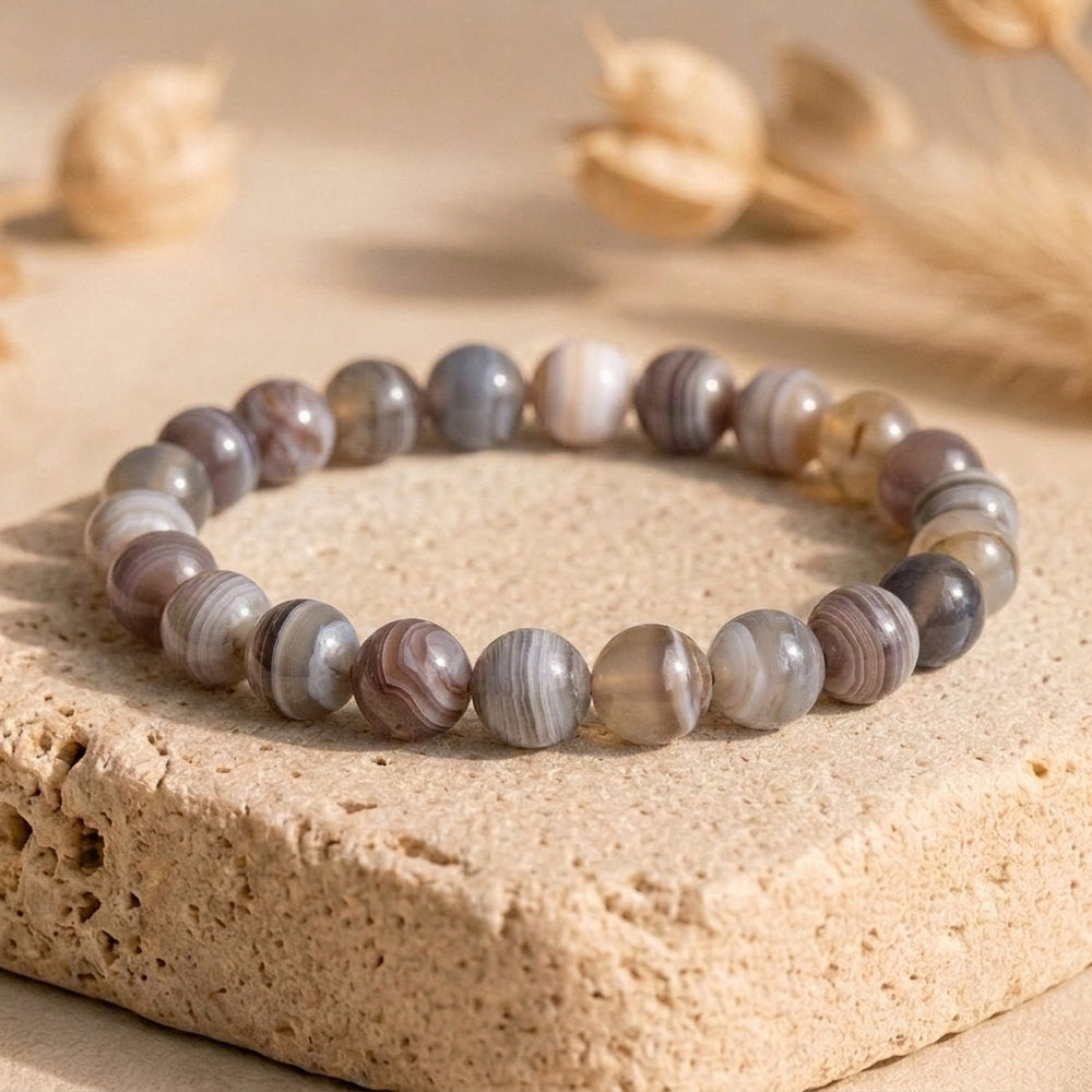 Bracelet "Chance" en Agate du Botswana