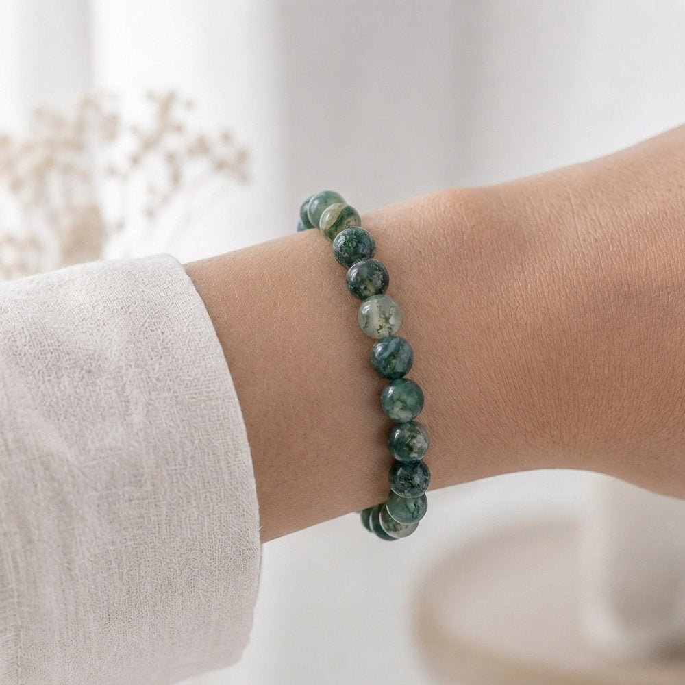 Bracelet "Courage" en Agate Mousse