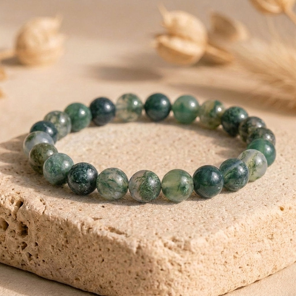 Bracelet "Courage" en Agate Mousse