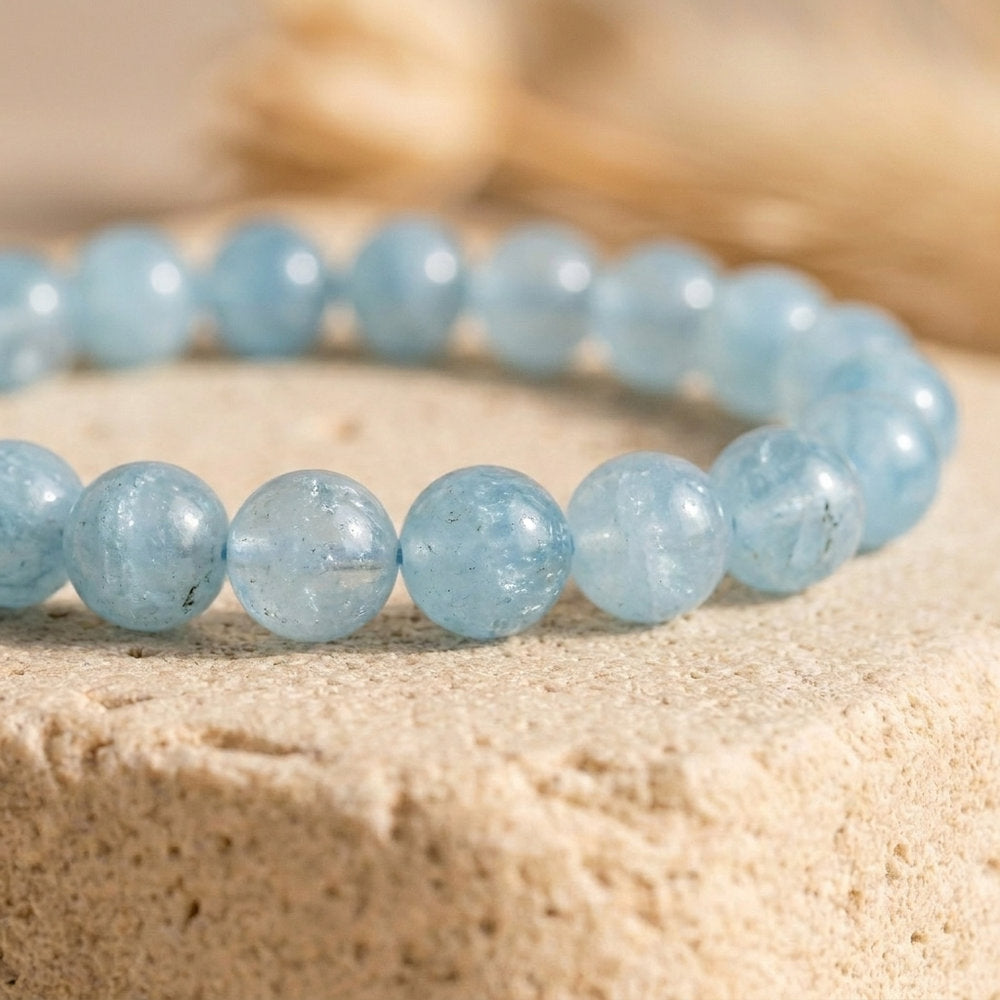 Bracelet "Bonheur" en Aigue-Marine