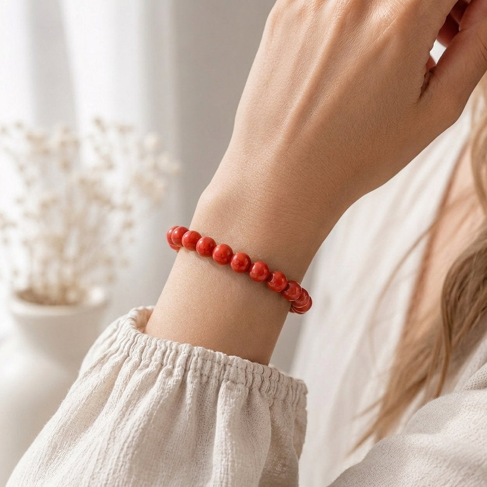 Bracelet "Intuition" en Corail Rouge