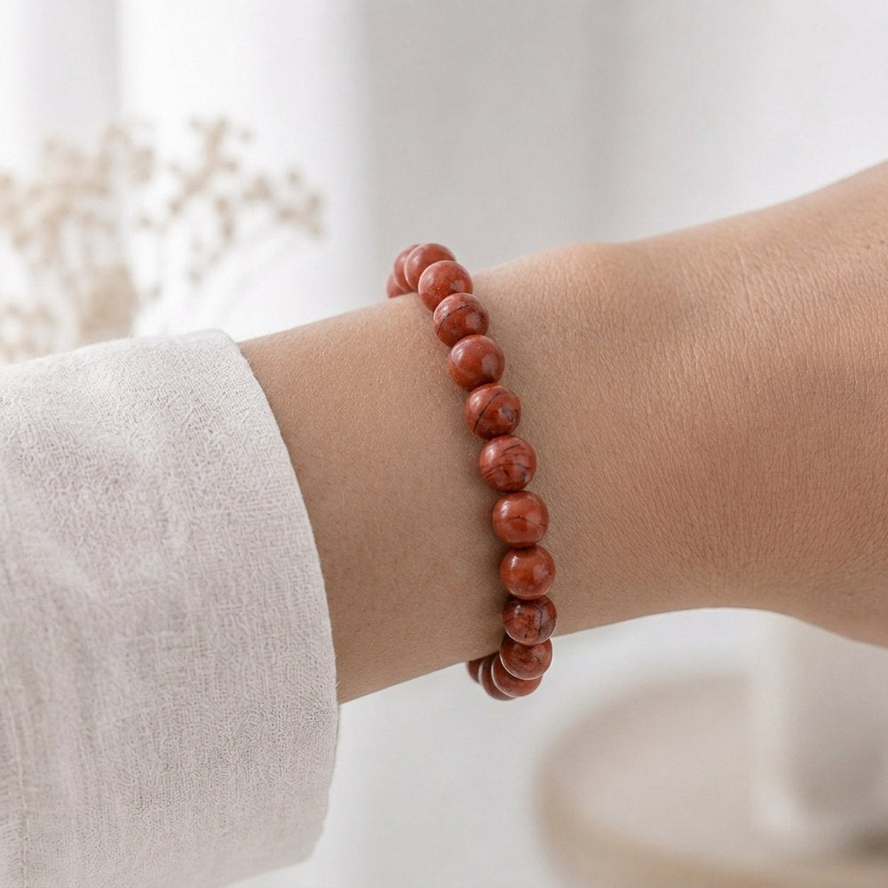 Bracelet "Protecteur" en Jaspe Rouge