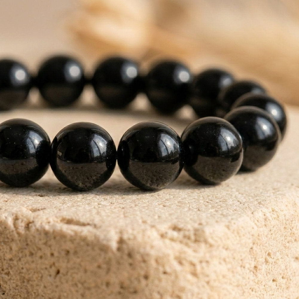 Bracelet "Bouclier" en Obsidienne