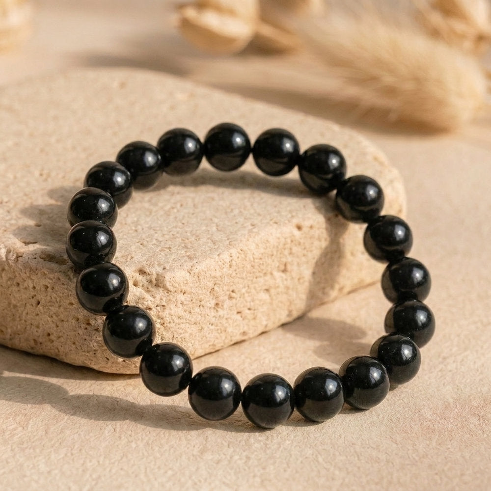 Bracelet "Bouclier" en Obsidienne