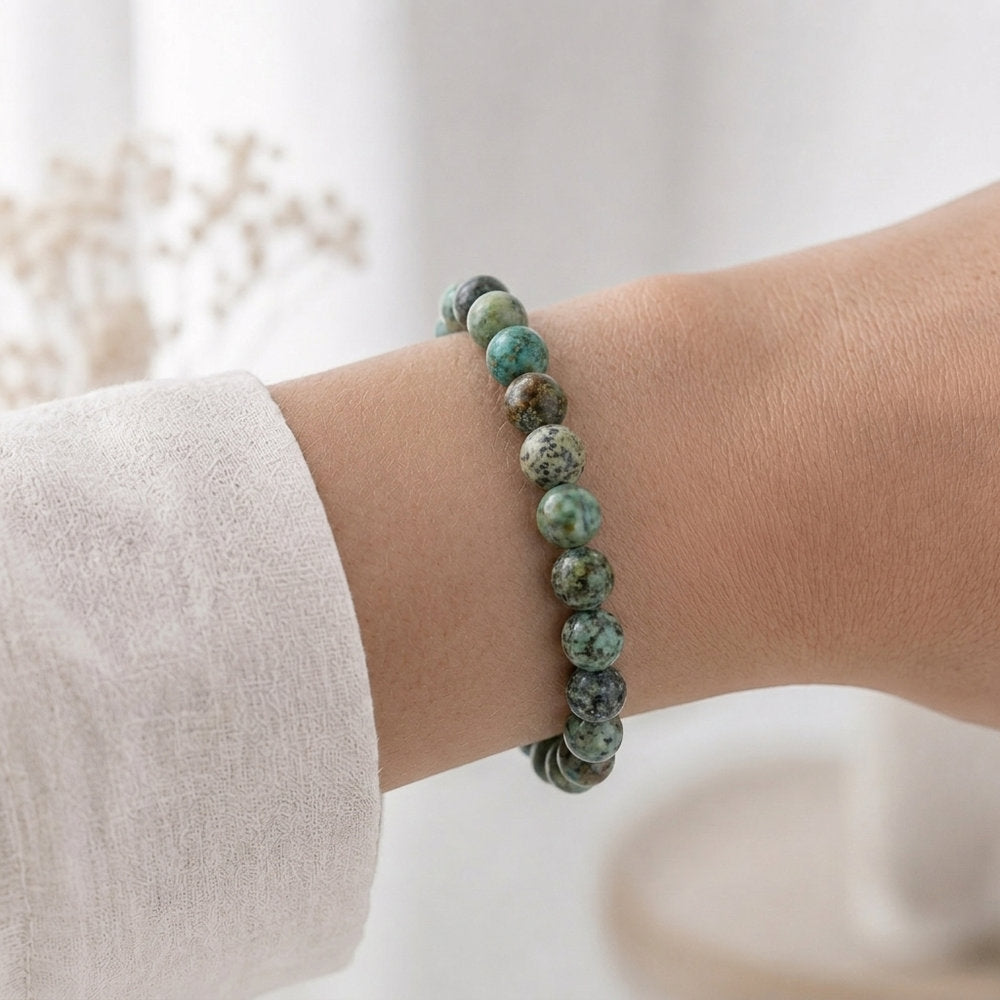 Bracelet "Positif" en Turquoise Verte