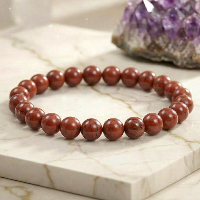 Bracelet "Protecteur" en Jaspe Rouge