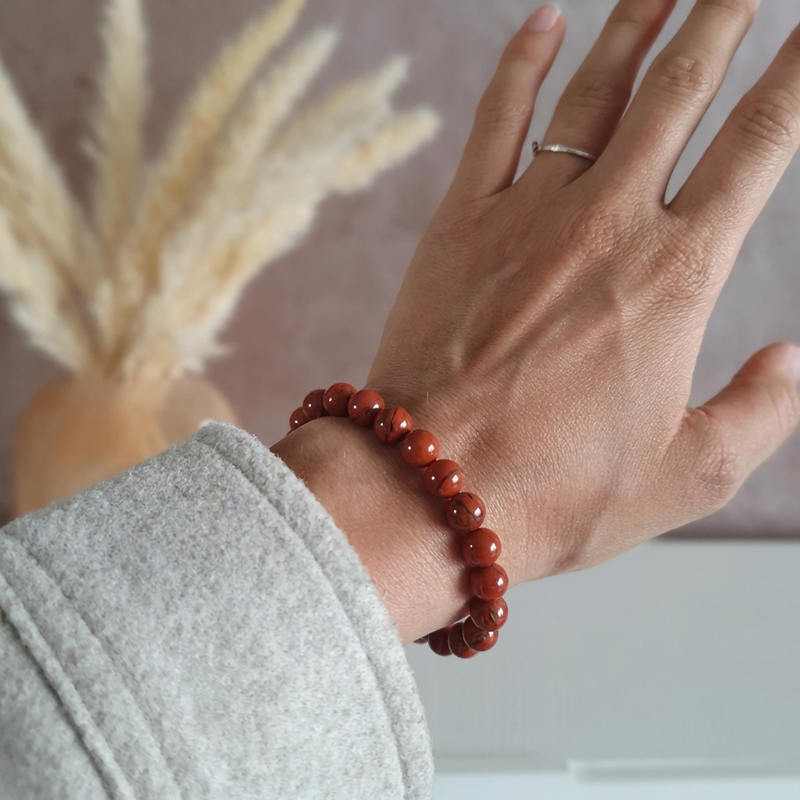 Bracelet "Protecteur" en Jaspe Rouge
