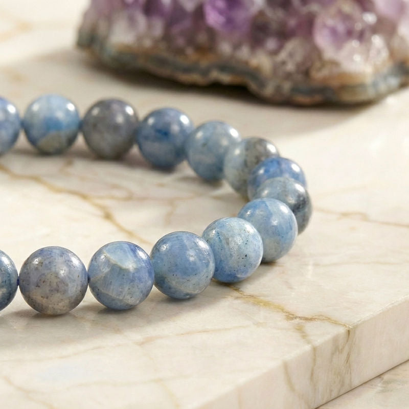 Bracelet "Accord" en Cyanite Bleue Naturelle Foncée