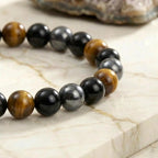 Bracelet "Protection Triple" en Hematite, Oeil-de-Tigre et Obsidienne