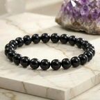 Bracelet "Force Mentale" en Agate Noire