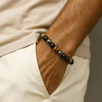 Bracelet "Protection Triple" en Hematite, Oeil-de-Tigre et Obsidienne