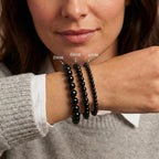 Bracelet "Force Mentale" en Agate Noire