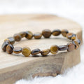 Bracelet roulé "Confiance" en Œil-de-Tigre