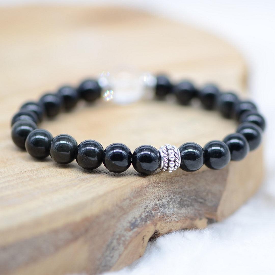 Bracelet Cristal "Absorption" en Tourmaline Noire - lespierresdubienetre