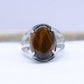 Bague "Confiance" Cabochon ovale en Oeil-de-Tigre (réglable) - lespierresdubienetre