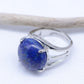 Bague "Contrôle" Cabochon ronde en Lapis Lazuli (réglable) - lespierresdubienetre