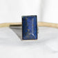 Bague "Contrôle" Rectangle en Lapis Lazuli (réglable) - lespierresdubienetre