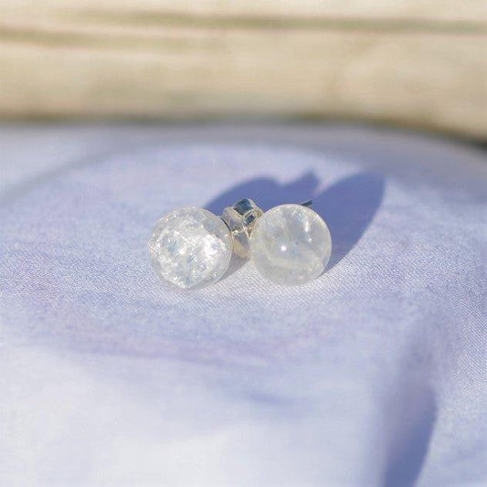 Boucles d'oreilles "Amplificateur" en Quartz Brisé (Cristal de Roche) (Argent 925) - lespierresdubienetre