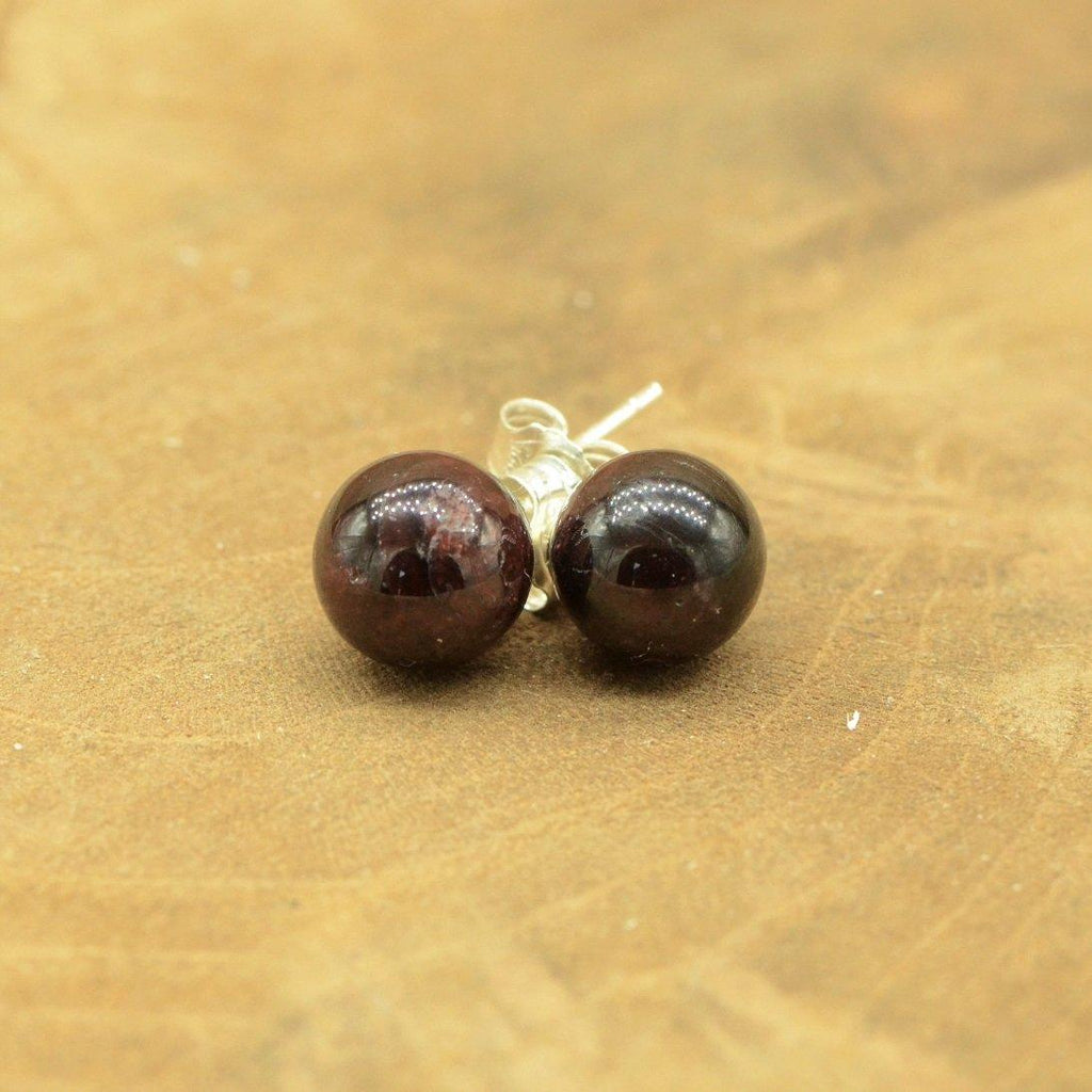 Boucles d'oreilles "Assurance" en Grenat (Argent 925) - lespierresdubienetre