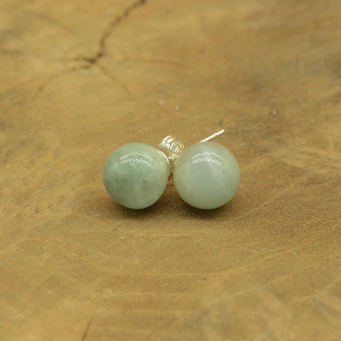 Boucles d'oreilles "Bonheur" en Aigue-Marine (Argent 925) - lespierresdubienetre