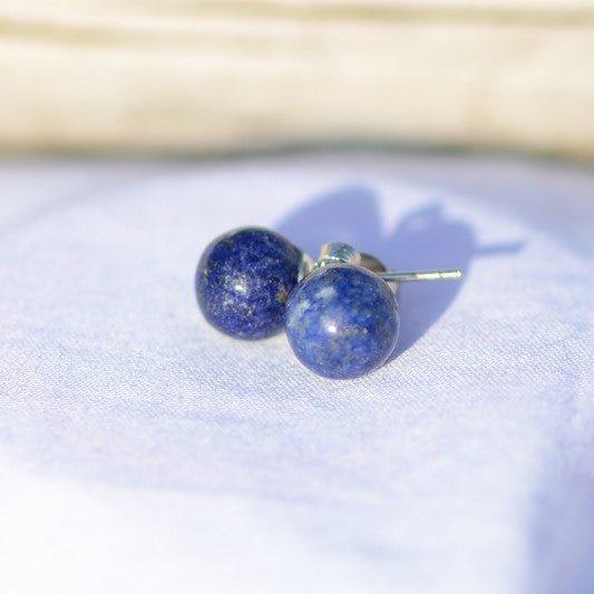 Boucles d'oreilles "Contrôle" en Lapis Lazuli (Argent 925) - lespierresdubienetre