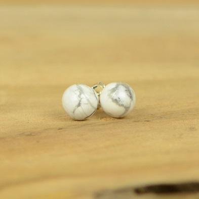 Boucles d'oreilles "Patience" en Howlite (Argent 925) - lespierresdubienetre