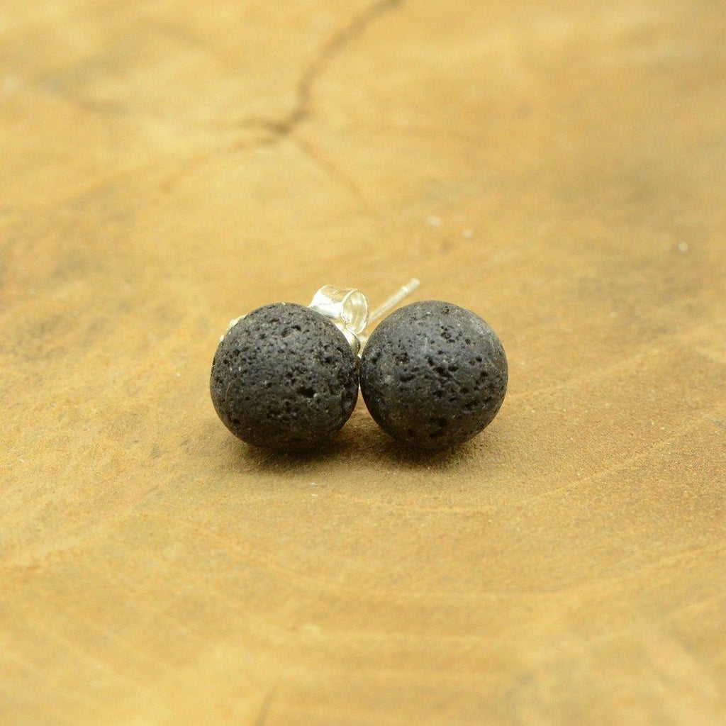 Boucles d'oreilles "Reconstruction" en Pierre de Lave (Argent 925) - lespierresdubienetre