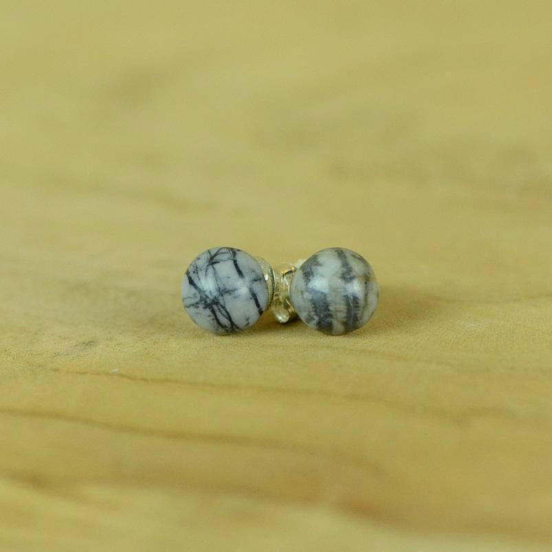 Boucles d'oreilles "Stimulante" en Jaspe Picasso (Argent 925) - lespierresdubienetre