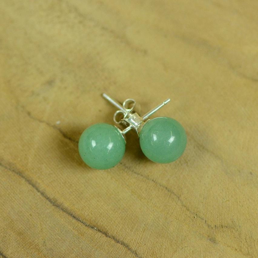 Boucles d'oreilles "Tranquillité" en Aventurine (Argent 925) - lespierresdubienetre