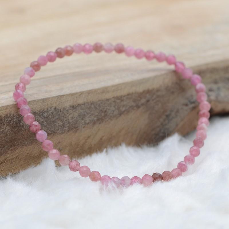 Bracelet "Absorption" en Tourmaline Rose à facettes - lespierresdubienetre