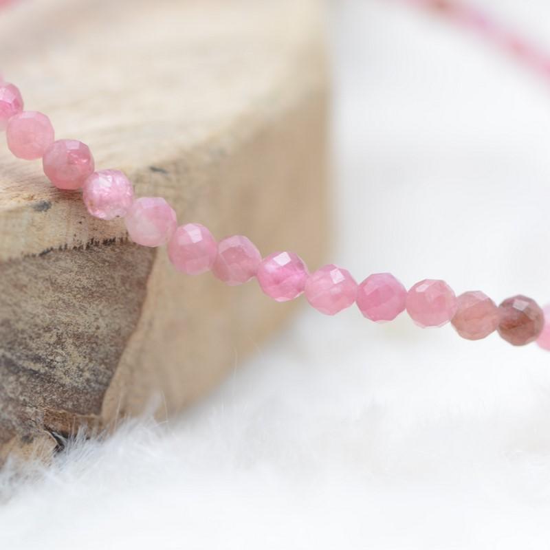 Bracelet "Absorption" en Tourmaline Rose à facettes - lespierresdubienetre