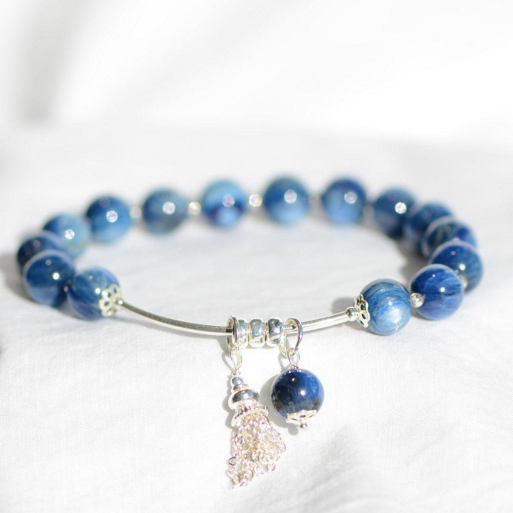 Bracelet Accord" en Cyanite & Argent 925- Pièce Bijouterie - lespierresdubienetre