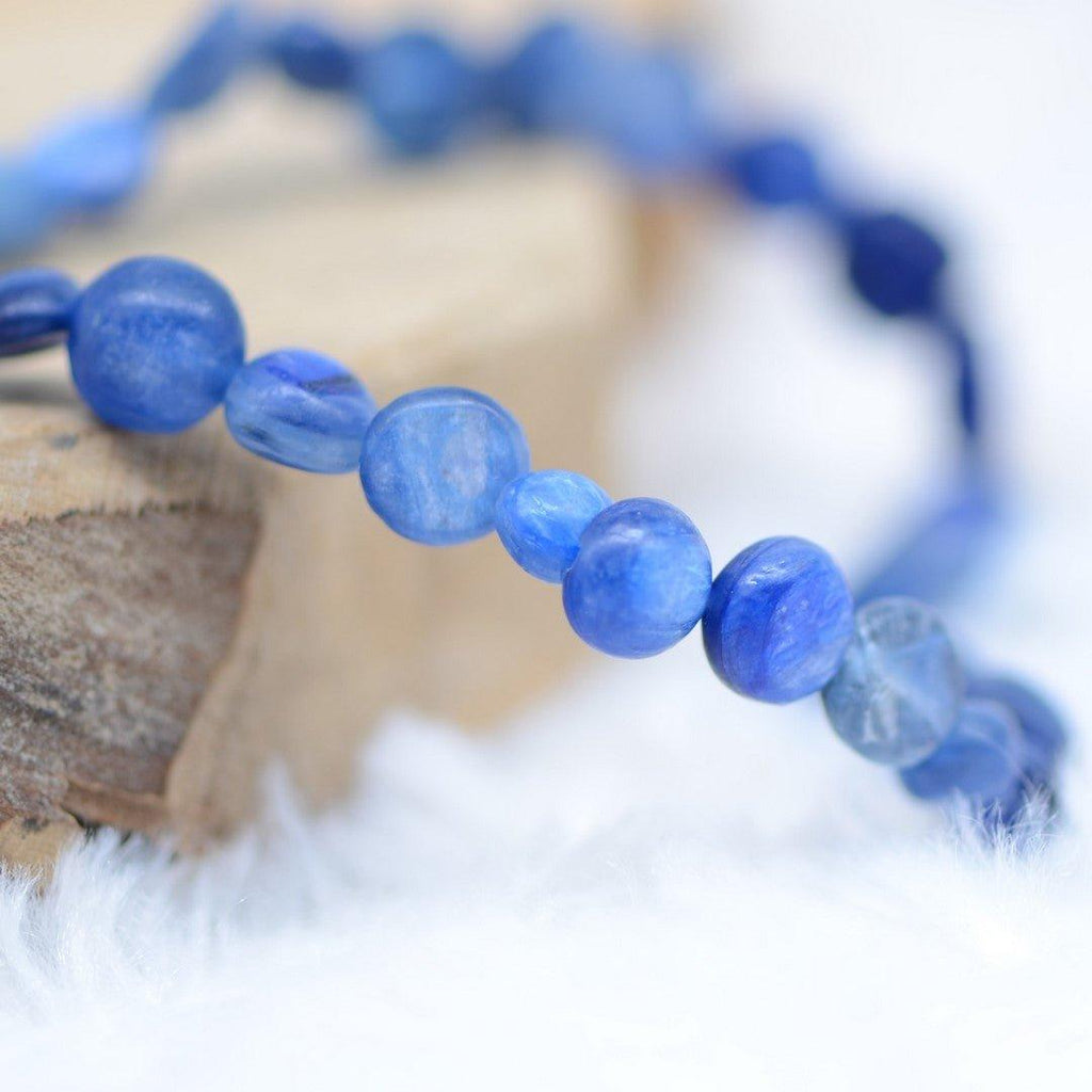 Bracelet "Accord" en Cyanite Bleue Roulé - lespierresdubienetre