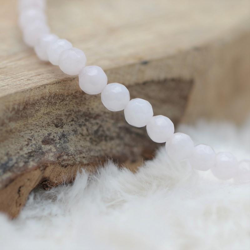 Bracelet "Amour" en Quartz Rose à facettes - lespierresdubienetre