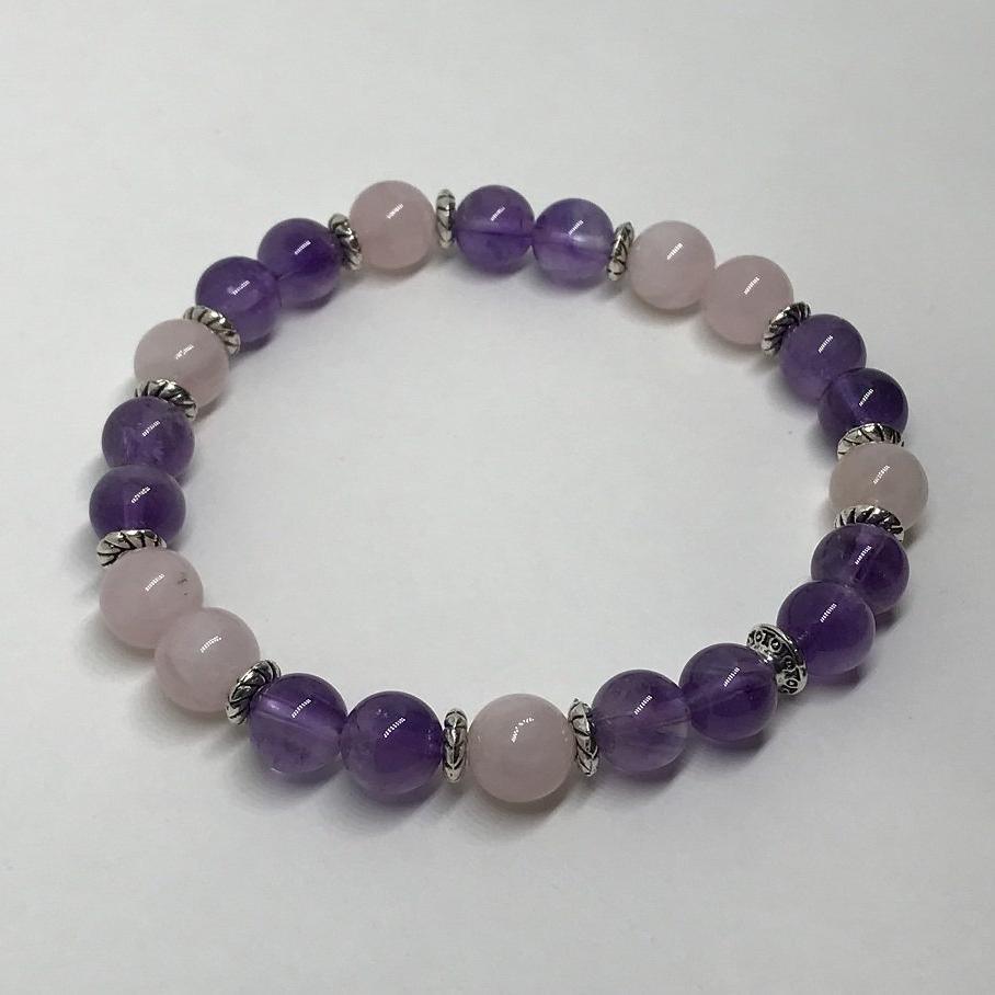 Bracelet de perles pour femme bijoux perlé améthyste quartz labradorite  bijoux bohème bracelet fin rose violet réglable - Un grand marché