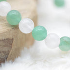 Bracelet "Amour et Tranquillité" Mix en Quartz Rose et Aventurine - lespierresdubienetre