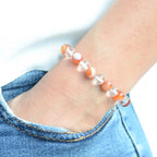 Bracelet "Ancrage Doux & Amplificateur" Mix en Cornaline et Cristal de Roche - lespierresdubienetre