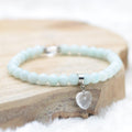 Bracelet "Apaisement" en Amazonite du Brésil (Coeur en Quartz)