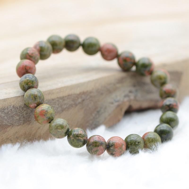 Bracelet "Apprentissage" en Unakite - lespierresdubienetre