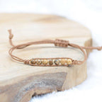 Bracelet Boho à perles et tressage "Soulagement" en Jaspe - lespierresdubienetre