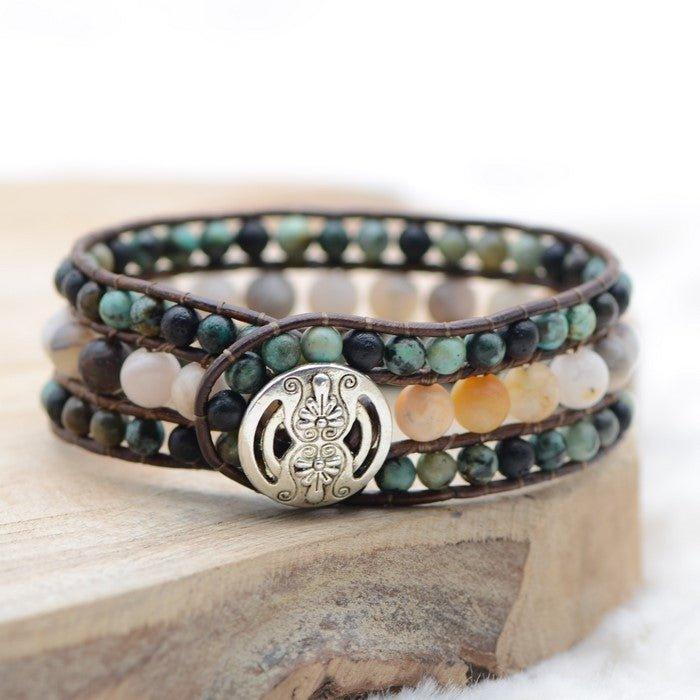 Bracelet Boho "Energie et Partage" - lespierresdubienetre