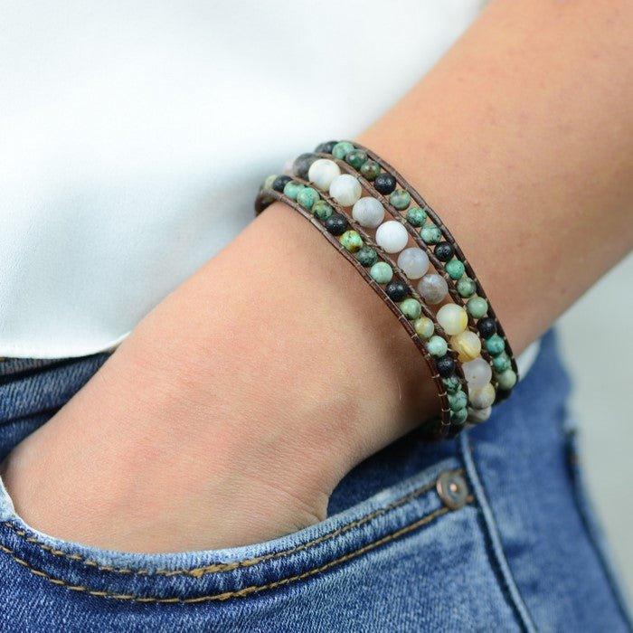 Bracelet Boho "Energie et Partage" - lespierresdubienetre