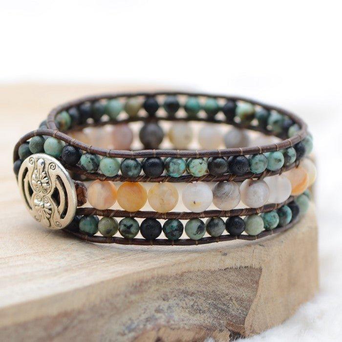 Bracelet Boho "Energie et Partage" - lespierresdubienetre