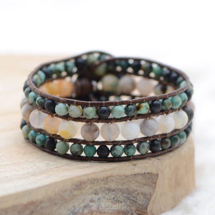 Bracelet Boho "Energie et Partage" - lespierresdubienetre