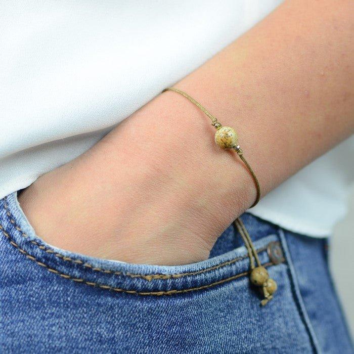 Bracelet Boho "Perle de Soulagement" en Jaspe - lespierresdubienetre