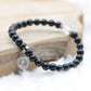 Bracelet "Bouclier" en Obsidienne Œil Céleste (Cœur en Quartz) - lespierresdubienetre