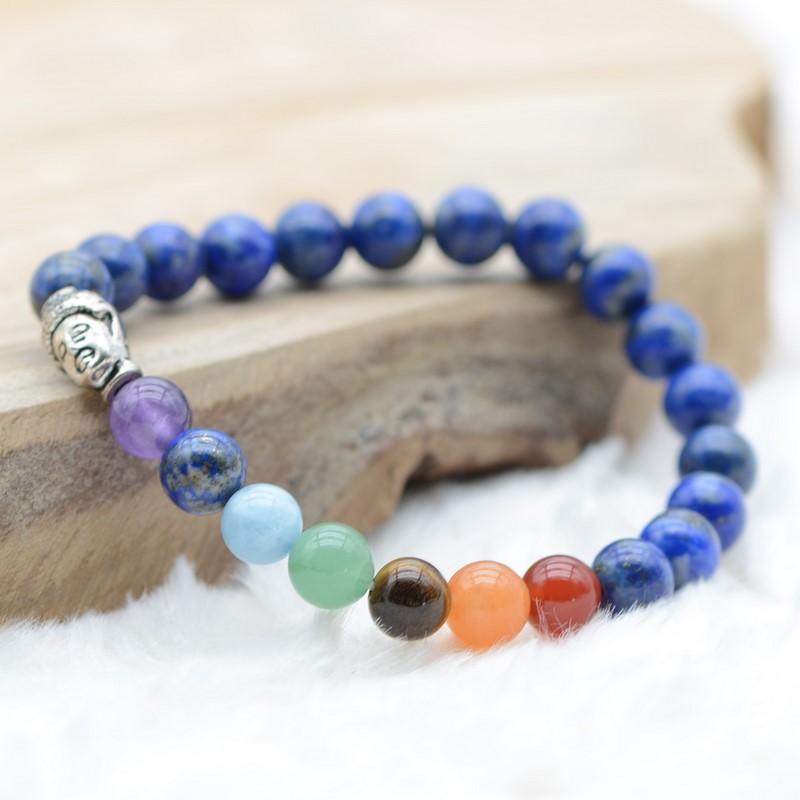 Bracelet "Contrôle des 7 Chakras" en Lapis Lazuli - lespierresdubienetre